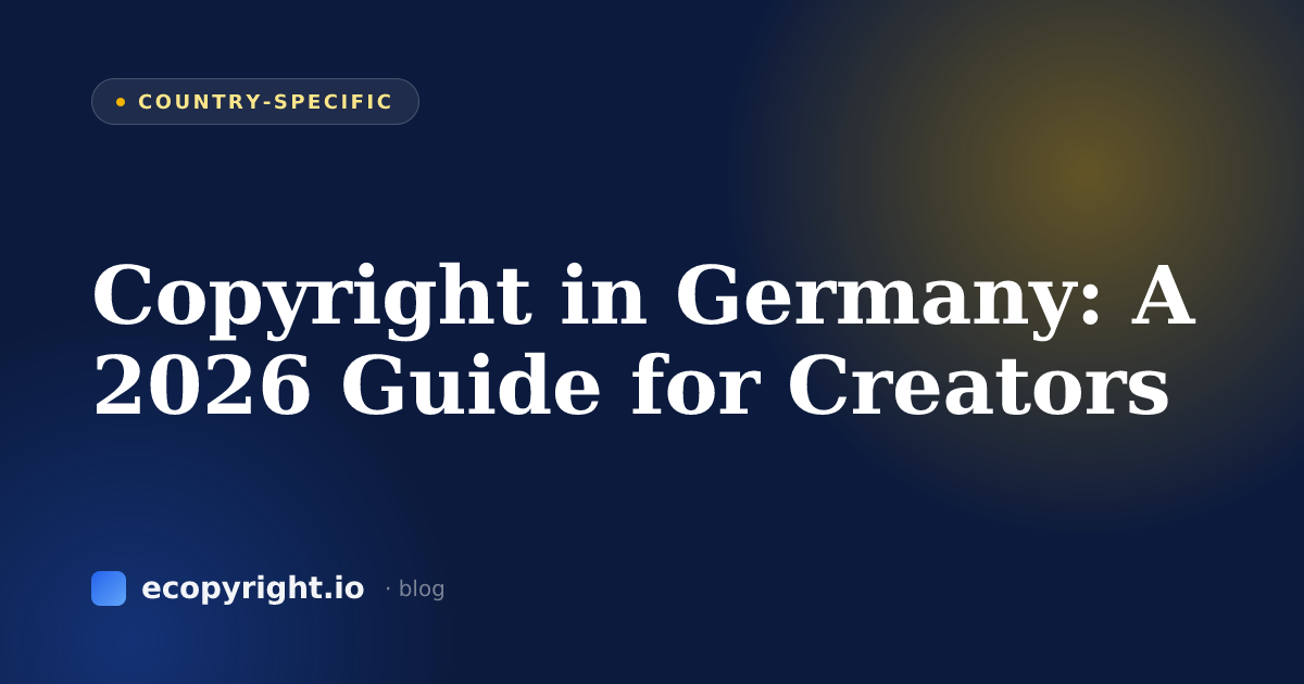 Copyright in Germany: A 2026 Guide for Creators — Country-Specific · Ecopyright