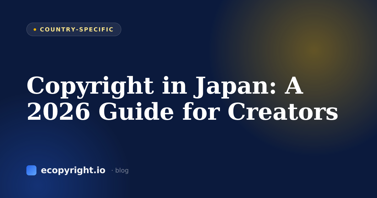 Copyright in Japan: A 2026 Guide for Creators — Country-Specific · Ecopyright