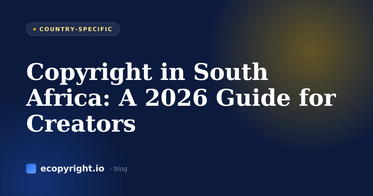Copyright in South Africa: A 2026 Guide for Creators — Country-Specific · Ecopyright