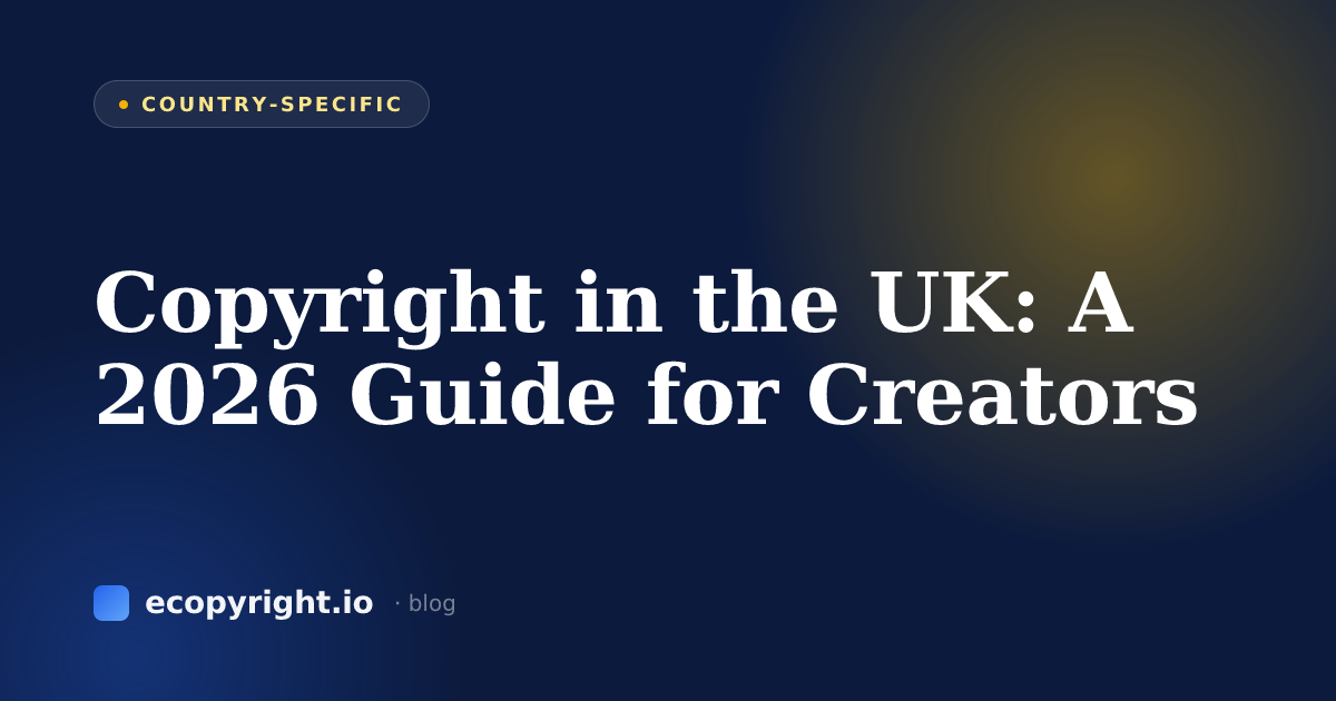 Copyright in the UK: A 2026 Guide for Creators — Country-Specific · Ecopyright