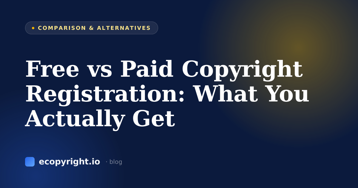 Free vs Paid Copyright Registration: What You Actually Get — Comparison & Alternatives · Ecopyright