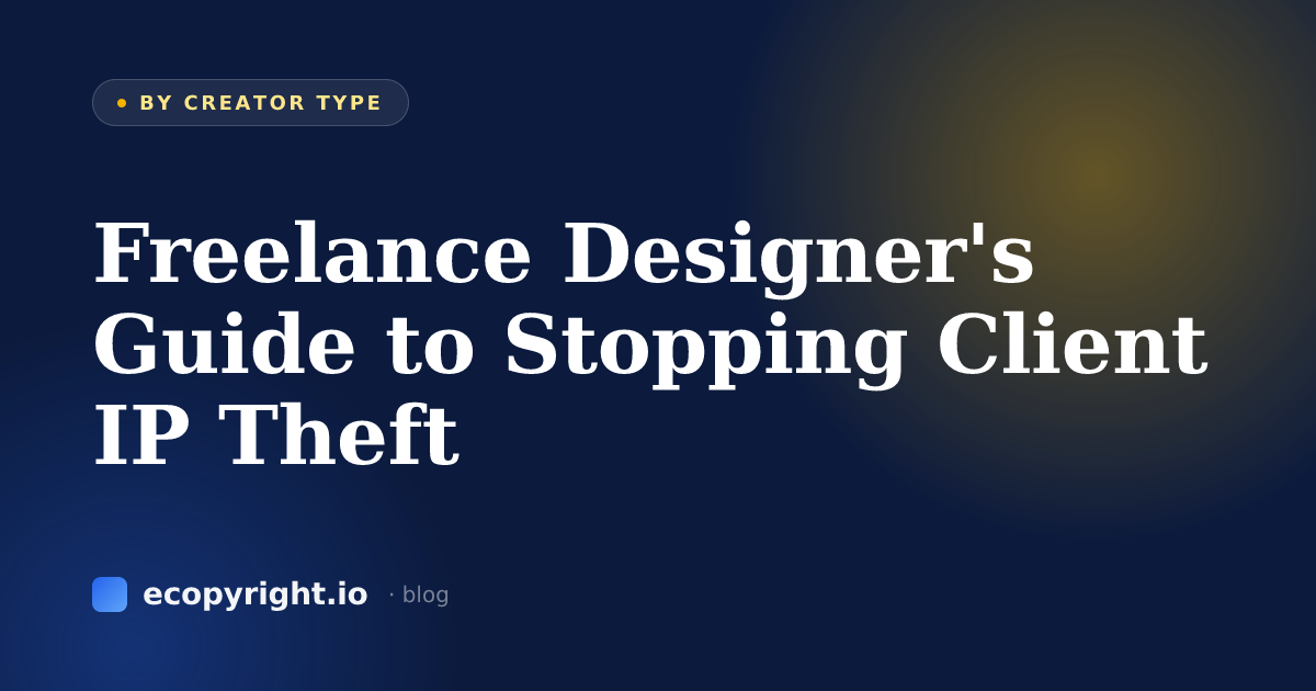 Freelance Designer's Guide to Stopping Client IP Theft — By Creator Type · Ecopyright