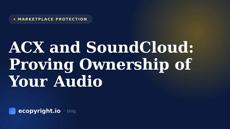 ACX and SoundCloud: Proving Ownership of Your Audio — Marketplace Protection