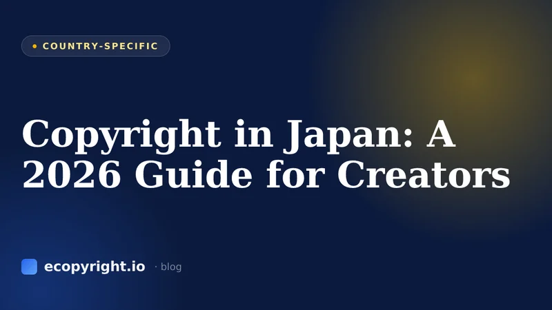 Copyright in Japan: A 2026 Guide for Creators — Country-Specific