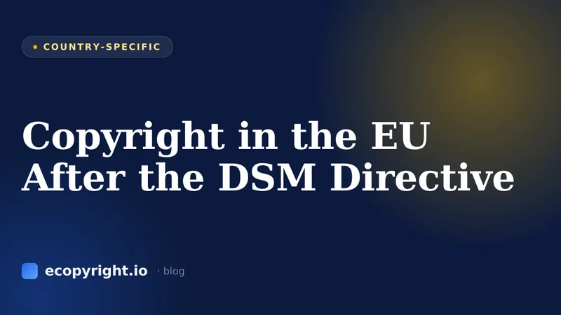 Copyright in the EU After the DSM Directive — Country-Specific