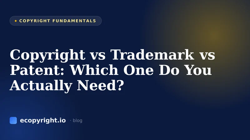 Copyright vs Trademark vs Patent: Which One Do You Actually Need? — Copyright Fundamentals