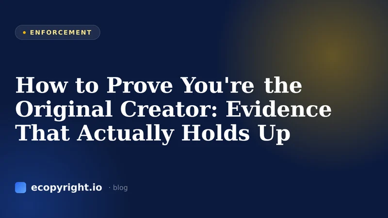 How to Prove You're the Original Creator: Evidence That Actually Holds Up — Enforcement